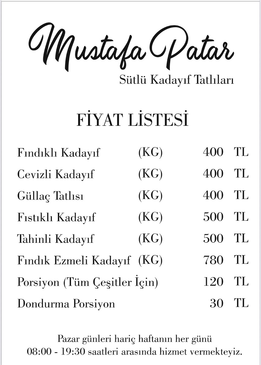 Mustafa Patar Sütlü Kadayıfları / Giresun — fotoğraf 2