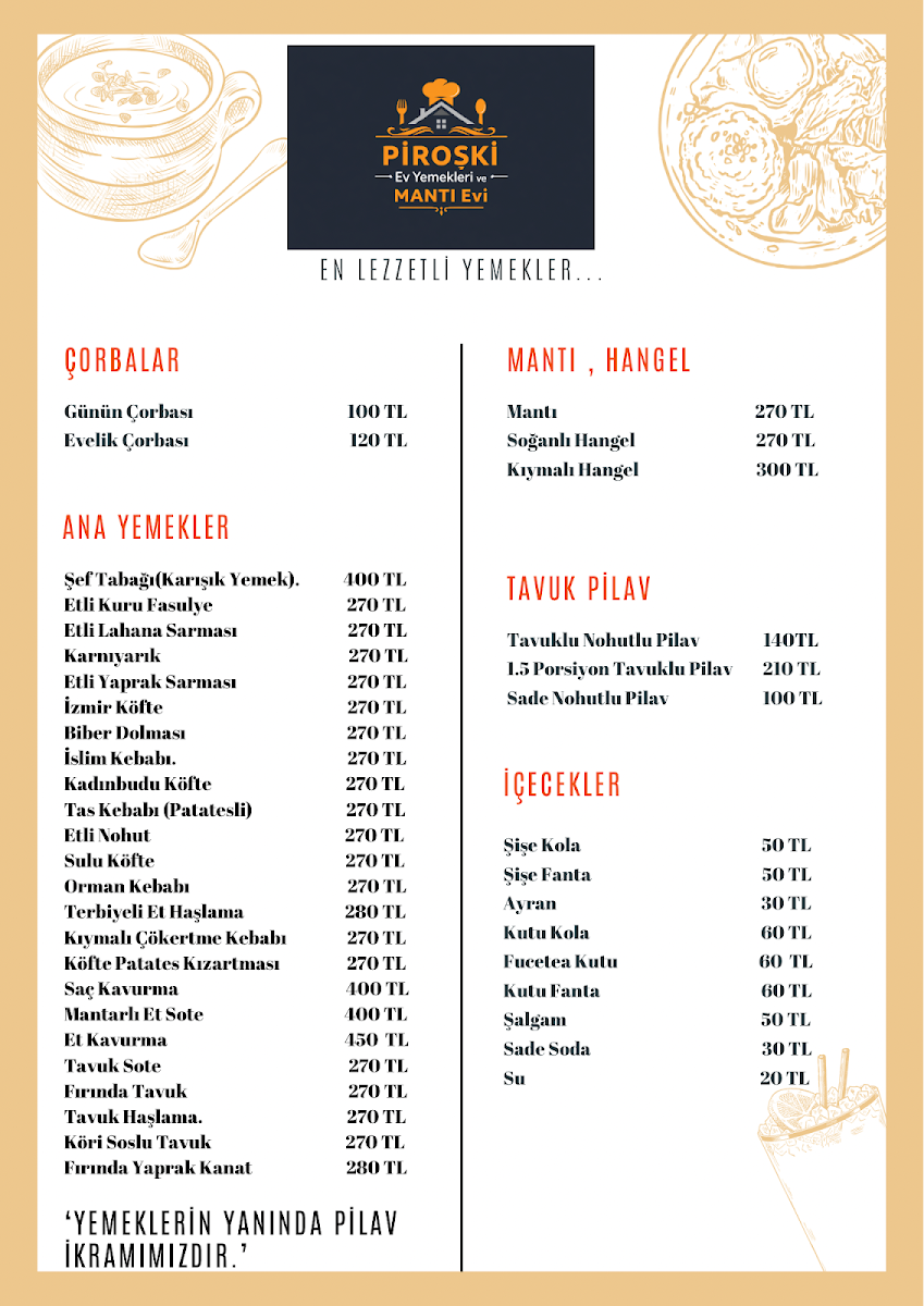 PİROŞKİ EV YEMEKLERİ VE MANTI EVİ — fotoğraf 3
